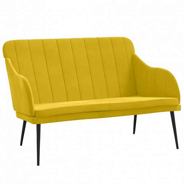 vidaXL Lavice žlutá 110 x 76 x 80 cm samet