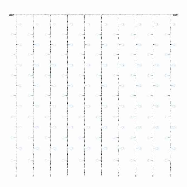 Hobby Line LED světelný závěs do okna, 200 × 200 cm, ledově bílá, 200 diod, čirý kabel, IP20 do interiéru