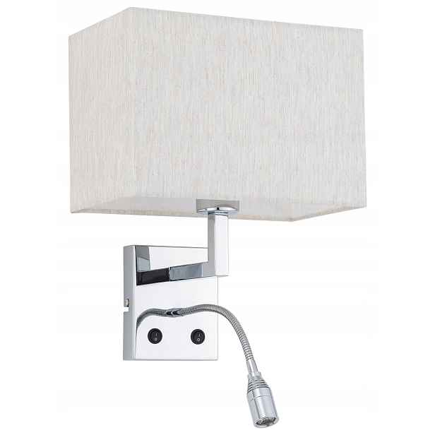 Nástěnné svítidlo Hotel Mood krémové s vypínačem 1xLED 1xE27 Čtecí Nástěnná Lampa