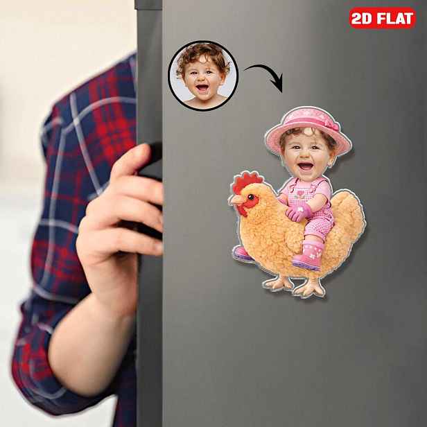 TEMU 1ks 2D Tisk Vlastní Foto Magnet Obraz Magnet na Lednici Personalizovaný Portrét Magnet Kurní Foto Předmět na Zpamatování Dárek Kurní Farmu Dárek