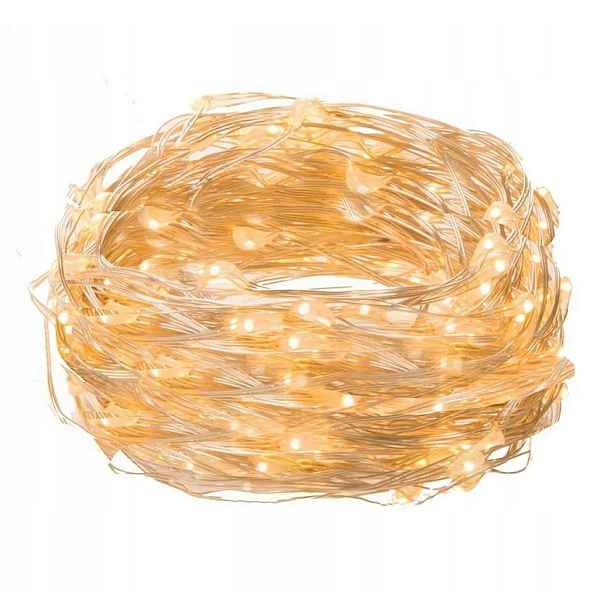 Lampky Drátky 10 m Mikro Na Baterie bílé teplé x20