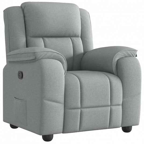 vidaXL Polohovací křeslo světle šedé textil