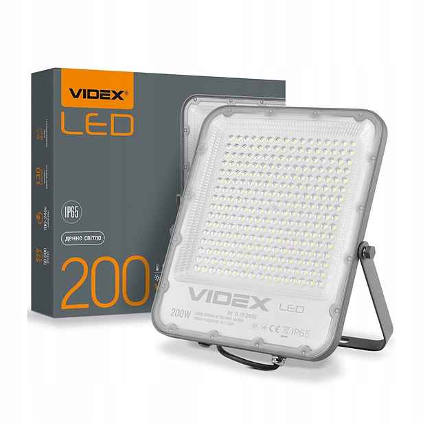 Halogenový Led reflektor 200W 24000lm 5000K IP65 Šedý Videx Davis