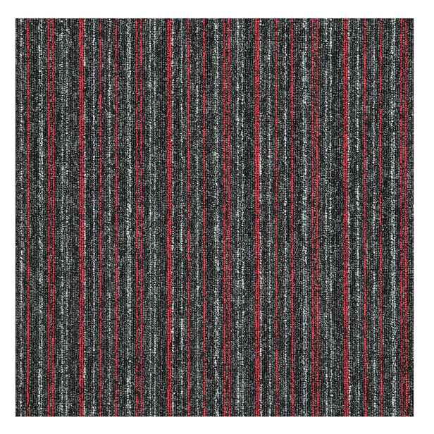 Kobercový čtverec Sonar Lines 4520 červenočerný 50 x 50 cm, chodba / předsíň, Balta