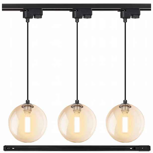 Kolejnicové osvětlení Lišta 1 m kolejnice 3x Závěsné svítidlo Kula G9 Lampa
