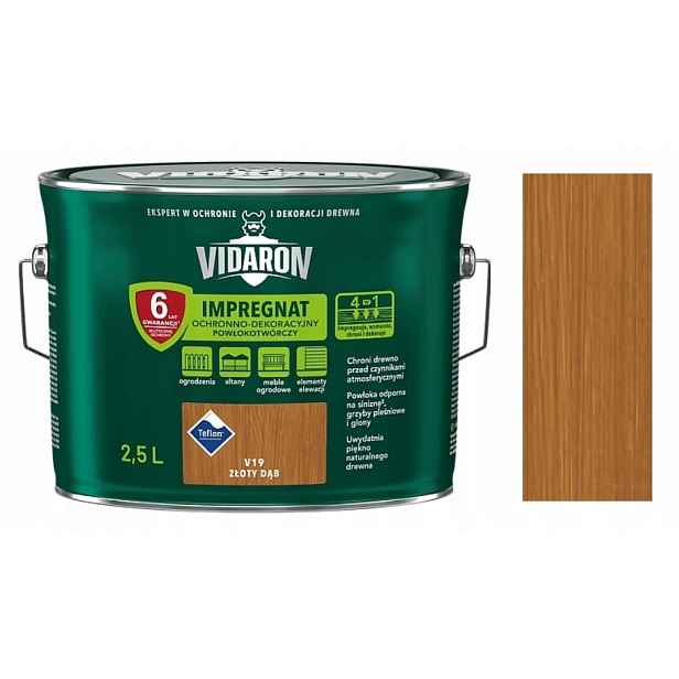 Vidaron Impregnát Na Dřevo 2,5 L Zlatý Dub V19