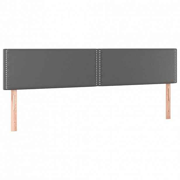 vidaXL Čela postele šedá 200 x 5 x 78/88 cm umělá kůže