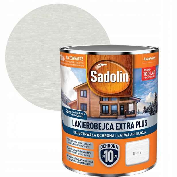 Sadolin Lakobejca Na Dřevo Extra Plus 4,5L Bílá