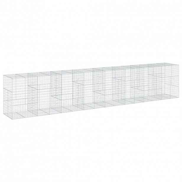 vidaXL Gabionový koš s víkem 800 x 100 x 150 cm pozinkované železo