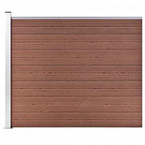 vidaXL Plotový dílec WPC 175 x 146 cm hnědý