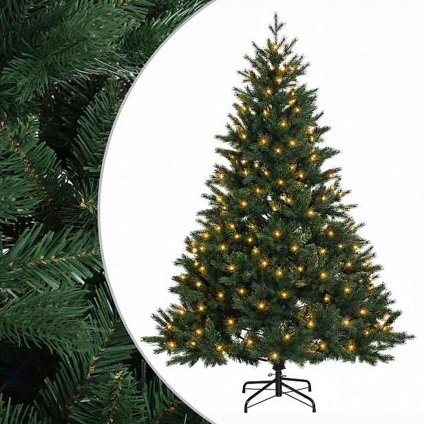 vidaXL Umělý Skládací Vánoční Strom 120 cm 150 LED Teplá bílá PE a PVC