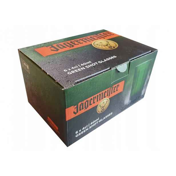 Jagermeister Zelené Tlusté Skleničky Sada 6 Kusů Lovecký Lovec Akce