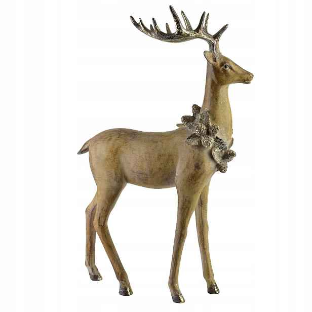 Vánoční dekorace Sob 50,5 cm Bronz Zlato na komodu Polyresin