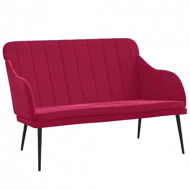 vidaXL Lavice vínová 110 x 76 x 80 cm samet