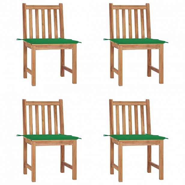 vidaXL Zahradní židle 4 ks s poduškami masivní teak