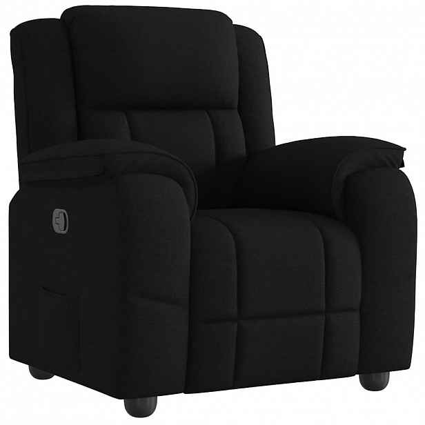 vidaXL Polohovací křeslo černé textil