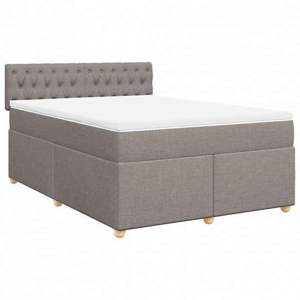 vidaXL Box spring postel s matrací taupe 140x190 cm textil