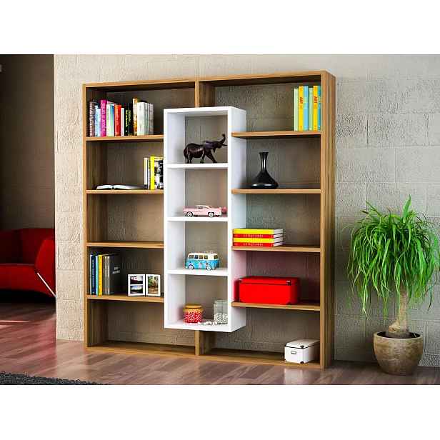 Casarredo Policový regál BULDAN ořech/bílá