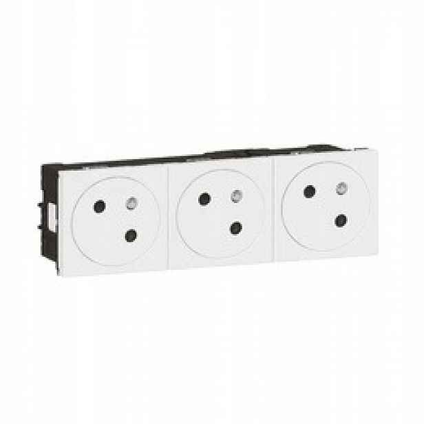 Zásuvka 3x 2P+Z kombinovaná 45st 6M bílá Legrand 278165L