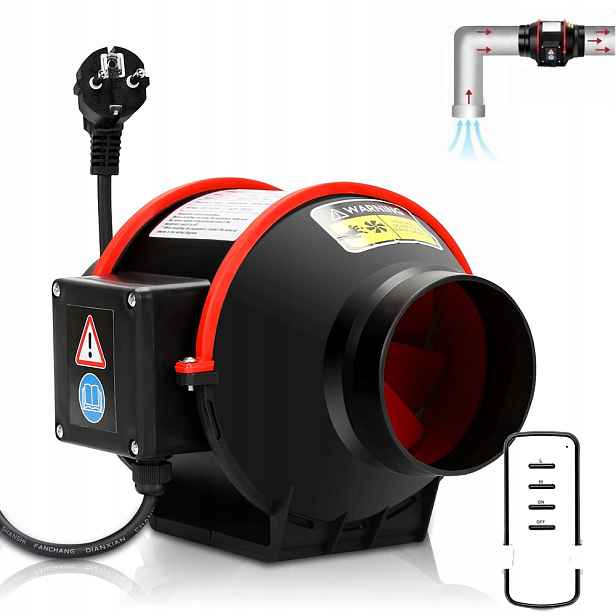 Dvourychlostní Kanálový Ventilátor S Dálkovým Ovládáním Pro Kuchyňský Sklep V Dílně