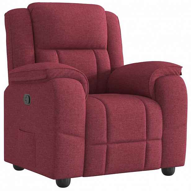vidaXL Polohovací křeslo vínové textil