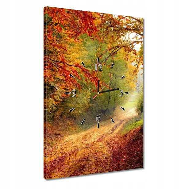Hodiny 40x60 Cesta v lese podzim