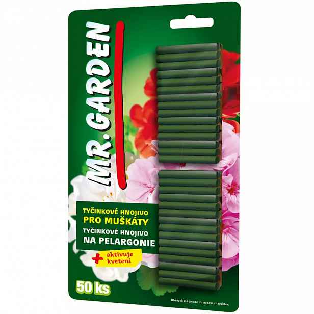 Mr. Garden tyčinky hnojivo pro muškáty 50 ks