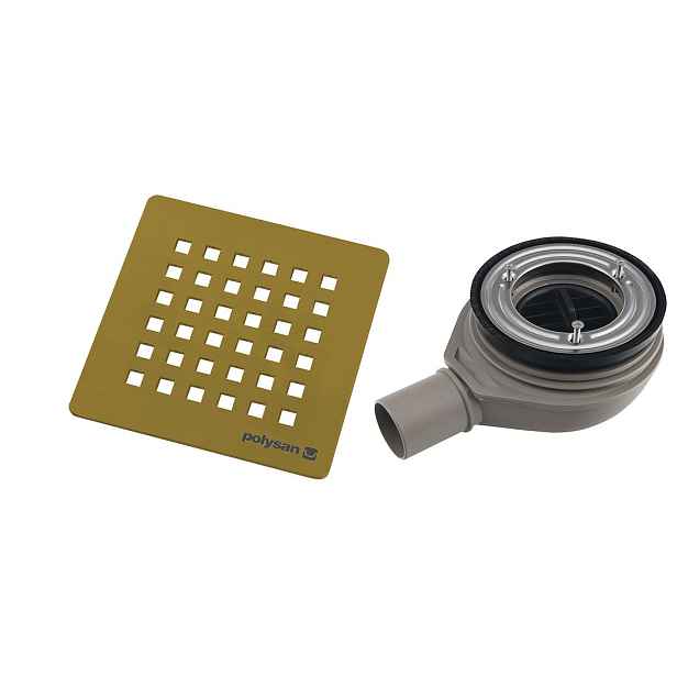 Polysan FLEXIA vaničkový sifon, průměr 90mm, DN40, krytka zlato mat