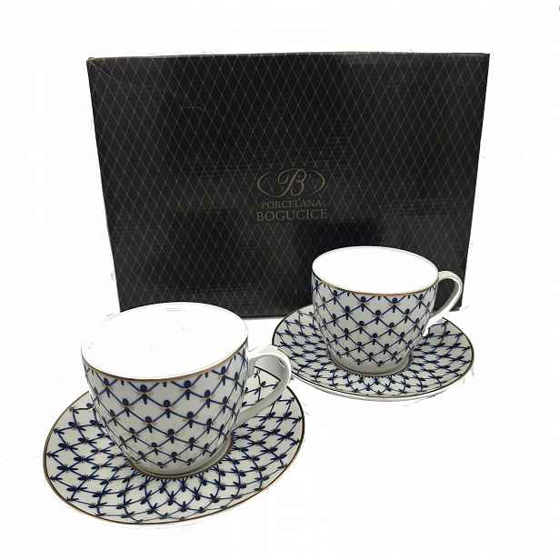 Šálek s podšálkem, sada 2 ks. Bogucice Světlý porcelán 300 ml