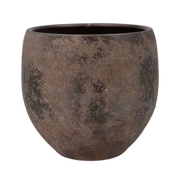 Šedo-hnědý keramický květináč Indonesian Bali - Ø 35*32 cm daan kromhout