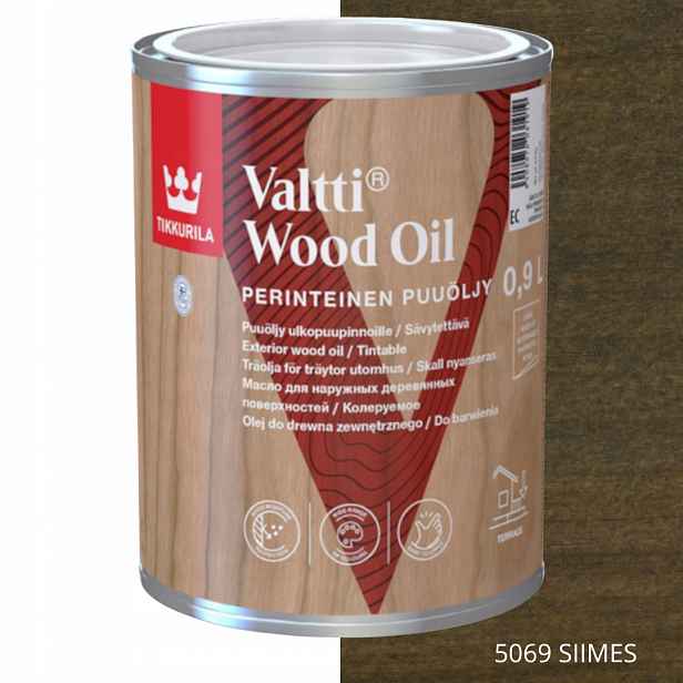 Tikkurila Valtti Wood Oil Olej Na Dřevo 0,9 L Barva 5069 Siimes
