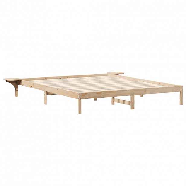 vidaXL Postelový rám s nočními stolky Přírodní 200 x 220 cm