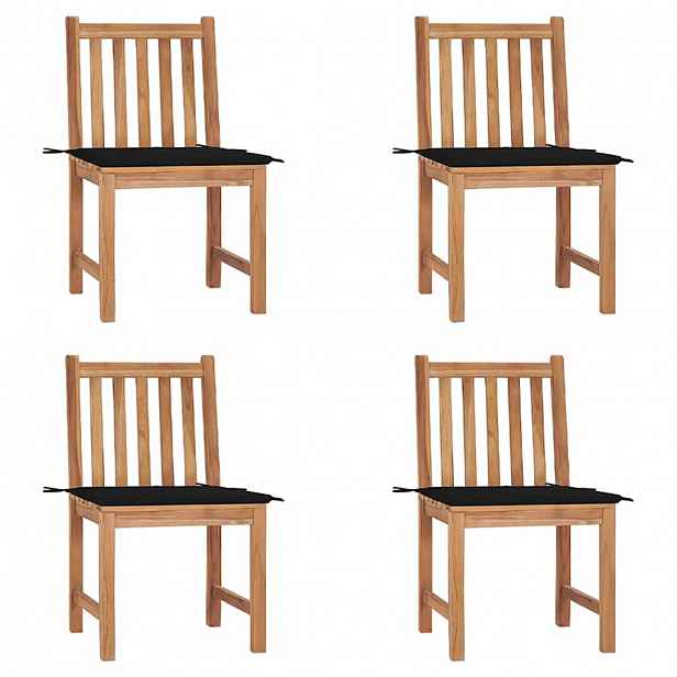 vidaXL Zahradní židle 4 ks s poduškami masivní teak