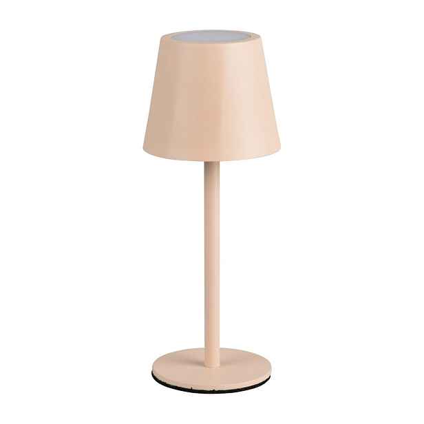 Krémová LED stolní lampa s kovovým stínidlem (výška 21 cm) Diaz – Reality