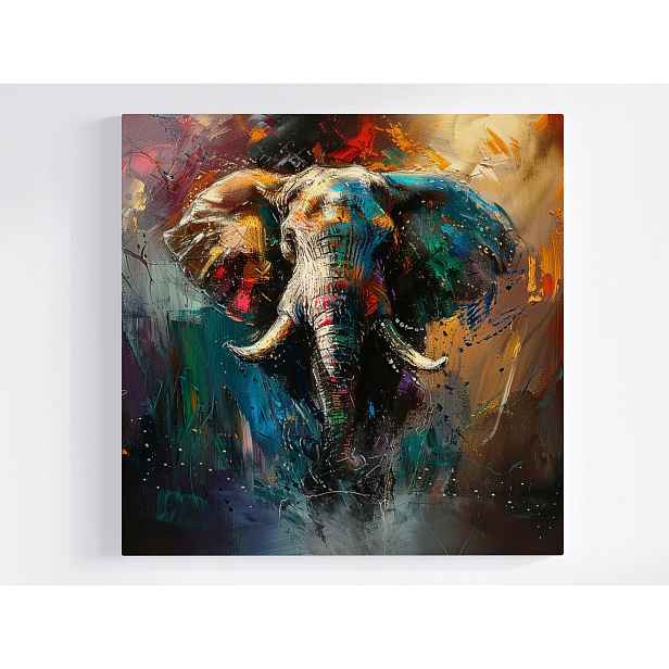 Obraz Na Plátně Canvas Grafika Zvíře Slon Portrét Abstrakce Boho 50x50