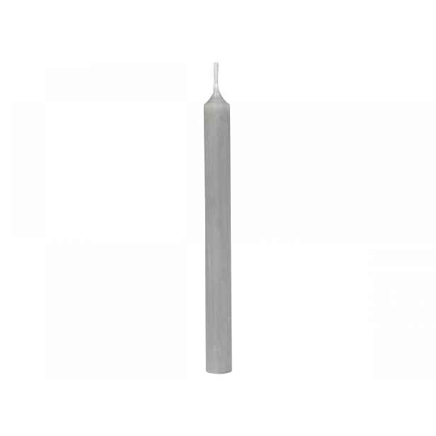 Šedá úzká svíčka Taper grey - Ø 1,2 *13cm / 2.5h Chic Antique