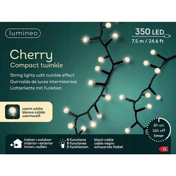 Venkovní osvětlení Cherry 350 Led 7,5m teplá bílá s blikáním