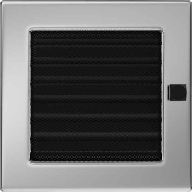 Ventilační mřížka do krbu 17x17 niklovaná s žaluzií