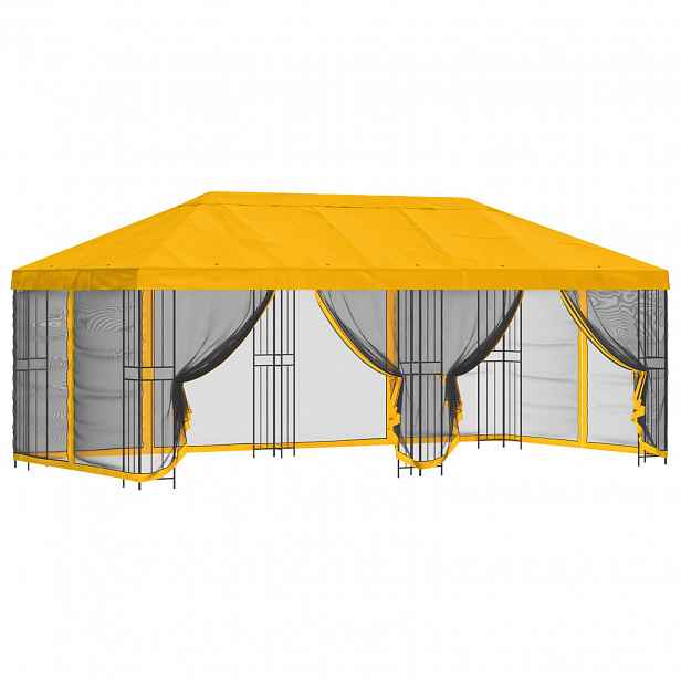 vidaXL Altán s bočními stěnami 6 x 3 m Žlutá Polyester a ocel 190 gsm