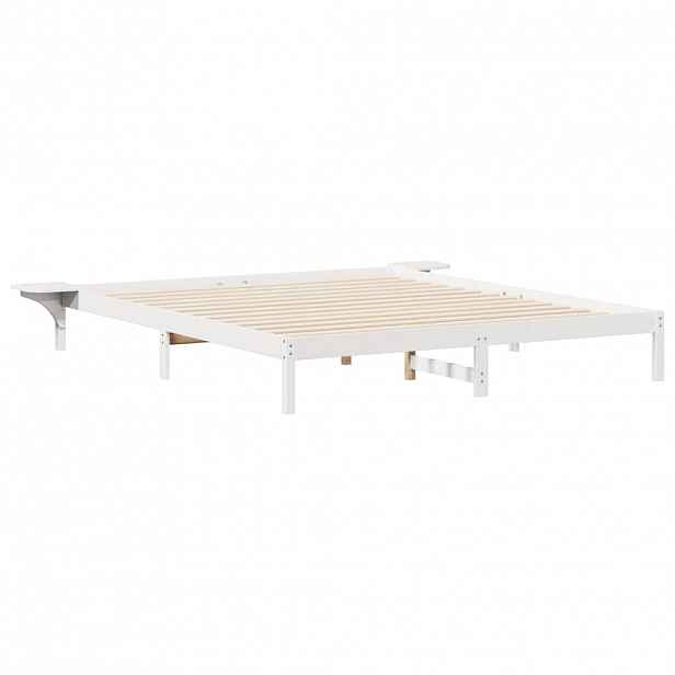 vidaXL Postelový rám s nočními stolky Bílá 200 x 220 cm