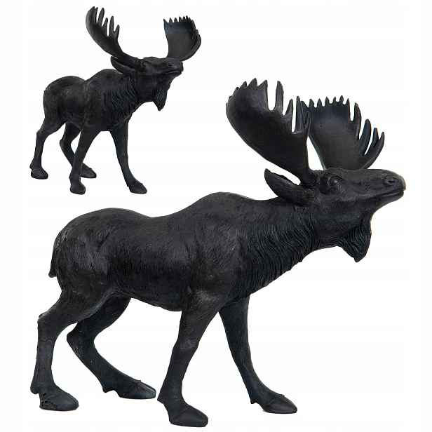 Figurka Los ozdobná dekorace do obývacího pokoje na skříňku na Vánoce černá velká 35 cm