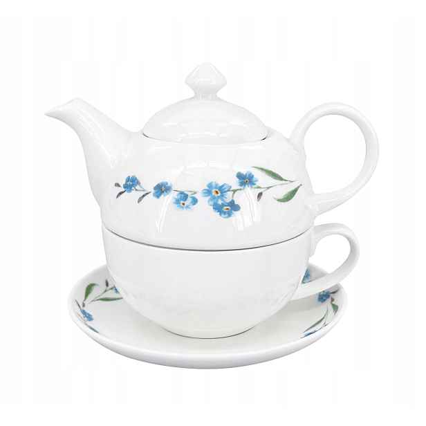 Porcelánová čajová souprava Luna Pomněnka, (konvice 400 ml, šálek 250 ml)
