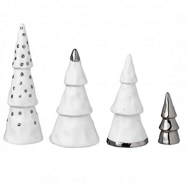 Räder Porcelánová sada WINTER FOREST ve stříbrné barvě, 4 ks
