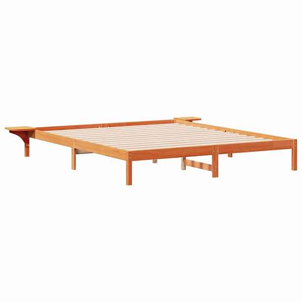vidaXL Postelový rám s nočními stolky Voskově hnědá 200 x 220 cm