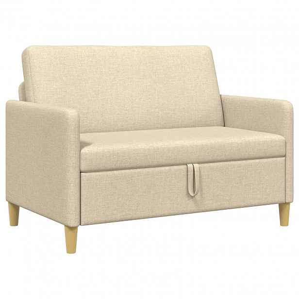 vidaXL Sofa s úložným prostorem Krémová 122 x 78 x 87 cm Polyester