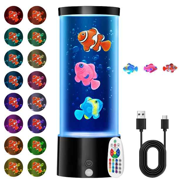 Lampa Medúza Láva Rgb Ledová Medúzy Plovoucí Lampička Barevná