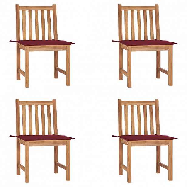 vidaXL Zahradní židle s poduškami 4 ks masivní teak