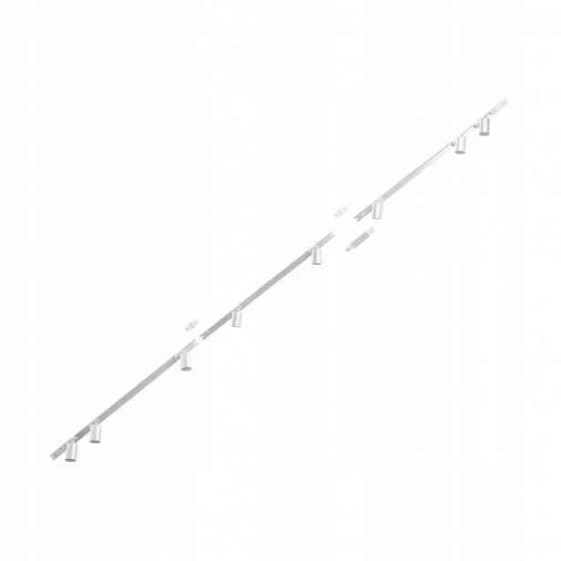 Jednofázové kolejové osvětlení Bílý Kov 8xGU10 3 m Pohyblivé 16.5 cm Zuma Line