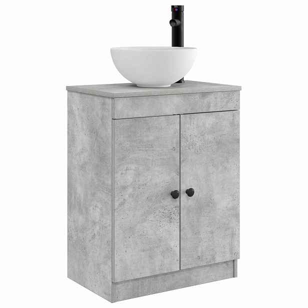 vidaXL Koupelnová skříňka se dřezem Betonově šedá 54 x 35 x 83 cm