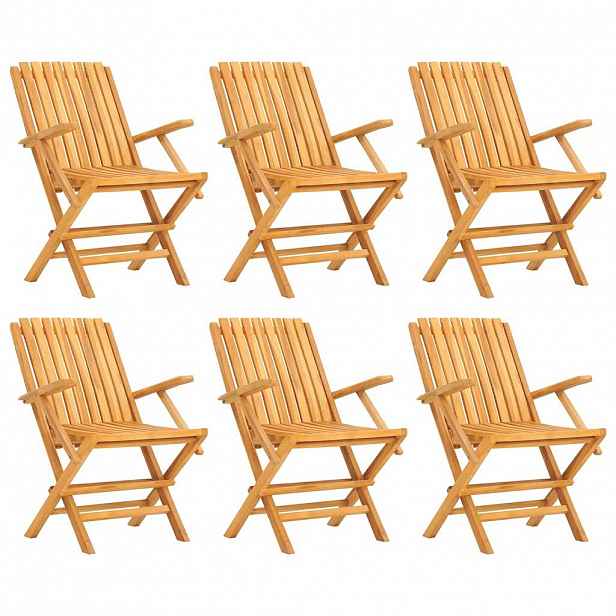 vidaXL Skládací židle 6 ks 61x67x90 cm masivní teak